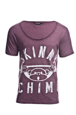 Wide Scoop Neck Skinny Chimp Fashion Gym T Shirt